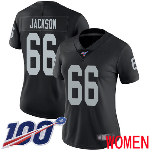 Oakland Raiders Limited Black Women Gabe Jackson Home Jersey NFL Football #66 100th Season Vapor Jersey